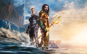 Two Aquaman movie characters in the water