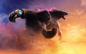 Два ярких героя фильма Годзилла и Конг: Новая империя