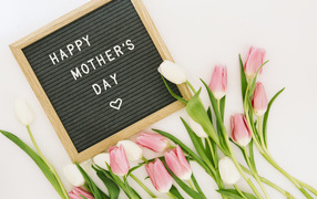 Букет розовых тюльпанов на день матери