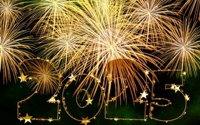 Яркий салют с цифрами на новый год 2025