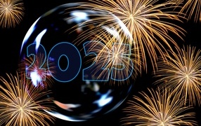 Мыльный пузырь с салютом на новый год 2025