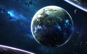 Красивая большая планета Земля 