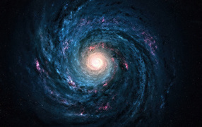Космическая спираль с ярким ядром