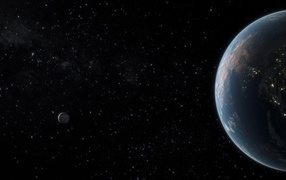 Планета Земля в темной звездной галактике