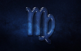 Синий блестящий знак зодиака  дева