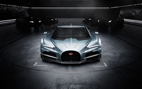 Вид спереди на автомобиль Bugatti Tourbillon 2024 года