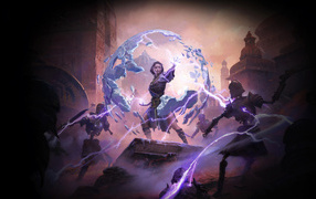 Девушка в сфере, кадр компьютерной игры Path of Exile 2