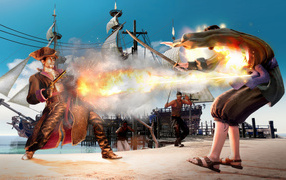 Кадр  компьютерной игры Like a Dragon: Pirate Yakuza in Hawaii