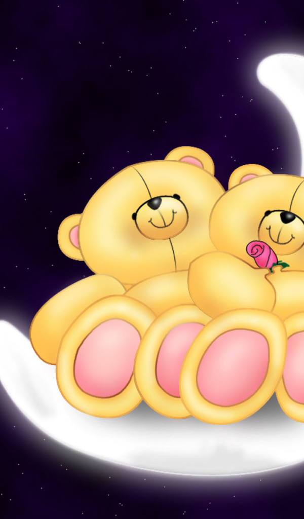 Мишки на луне День Святого Валентина