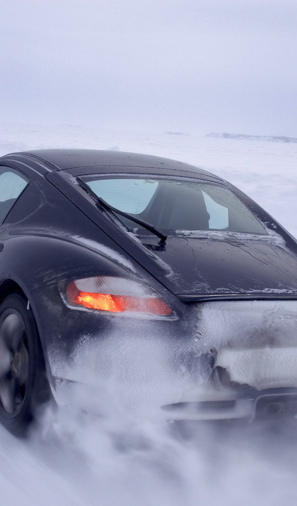 Porsche Cayman поездка по снегу