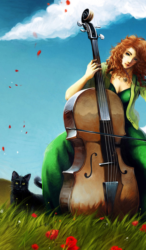 Девушка и Музыкальный инструмент