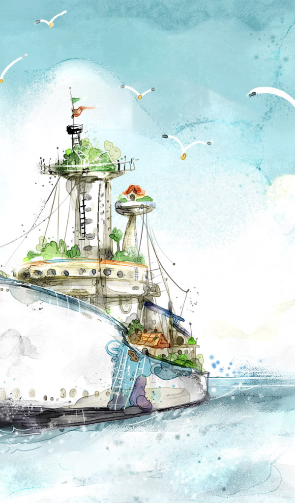 Корабль в море