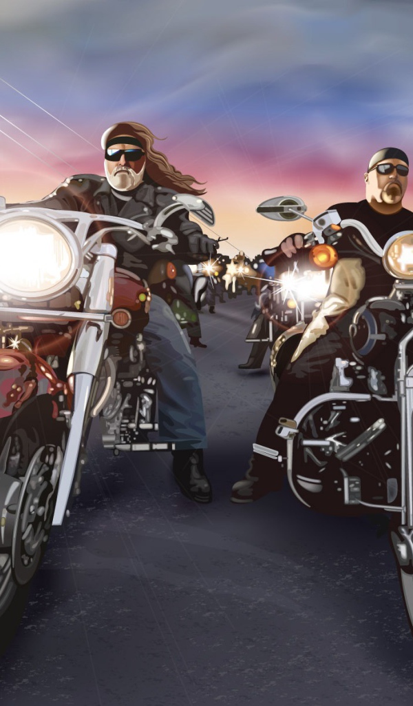 Байкеры на мотоциклах
