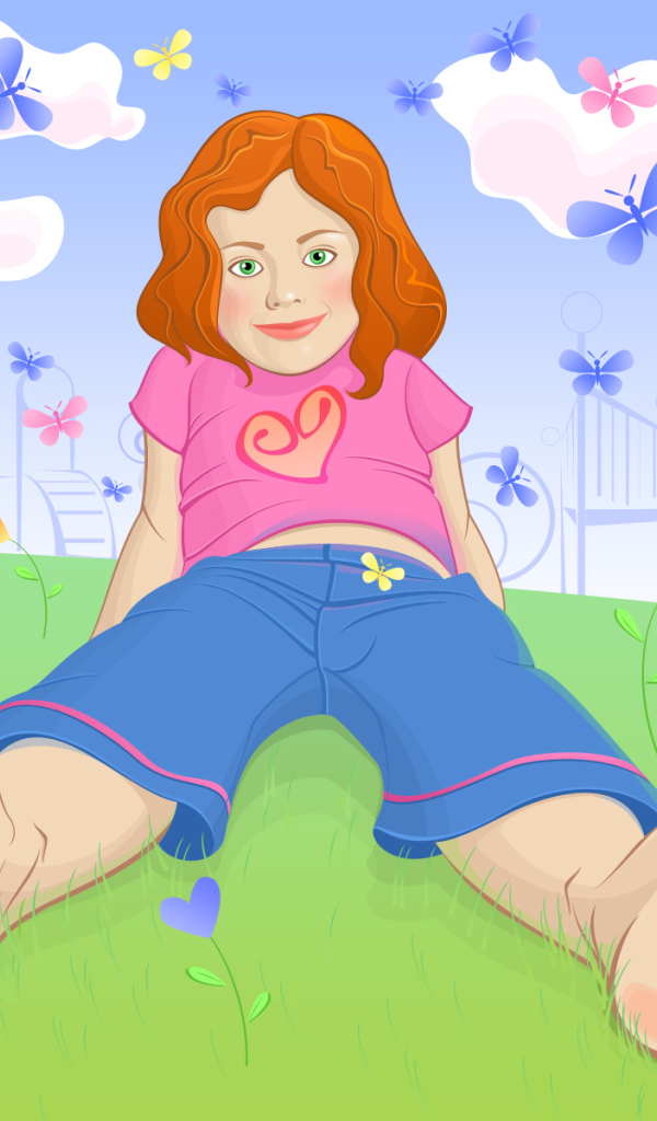 Девченка с красными волосами