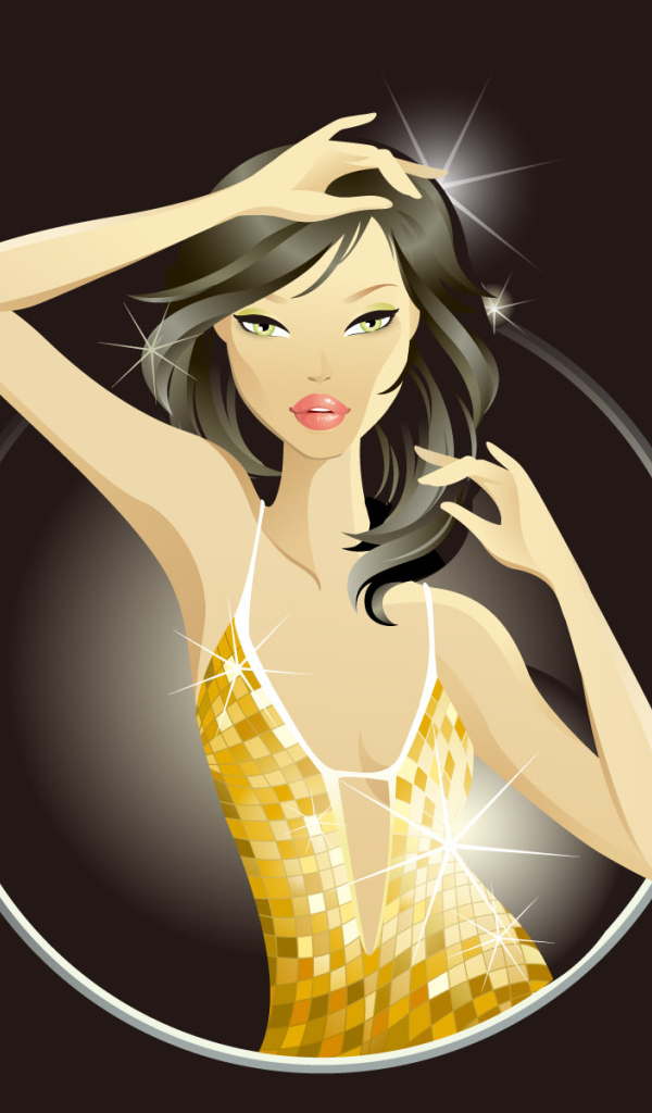 Девушка в блестящем платье