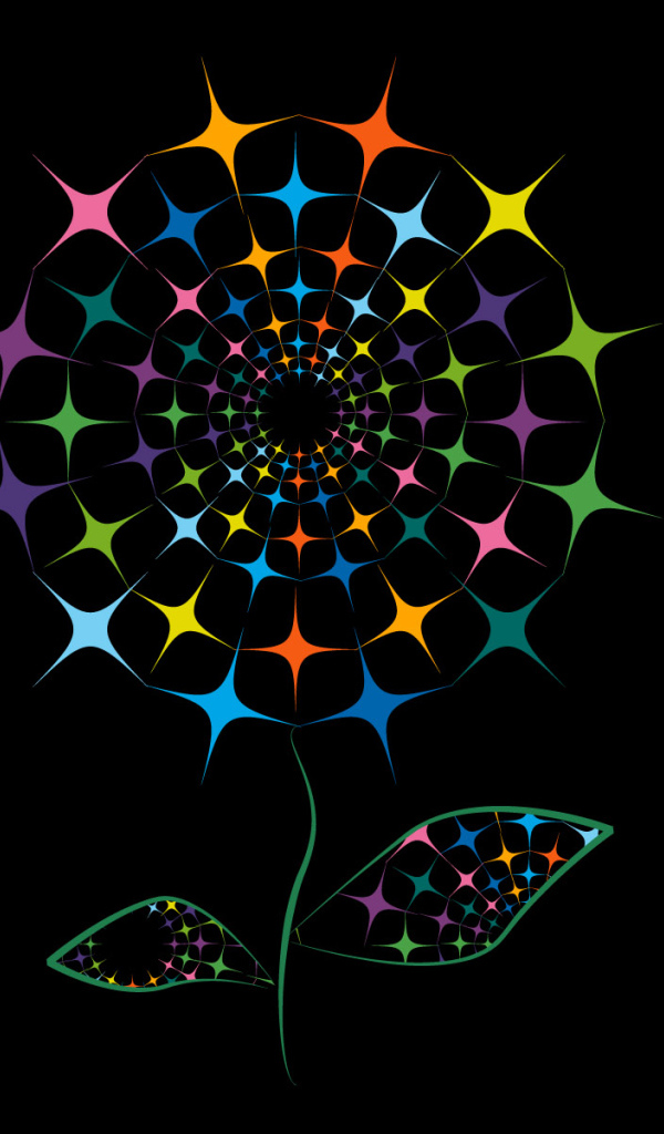 Черный векторный цветок