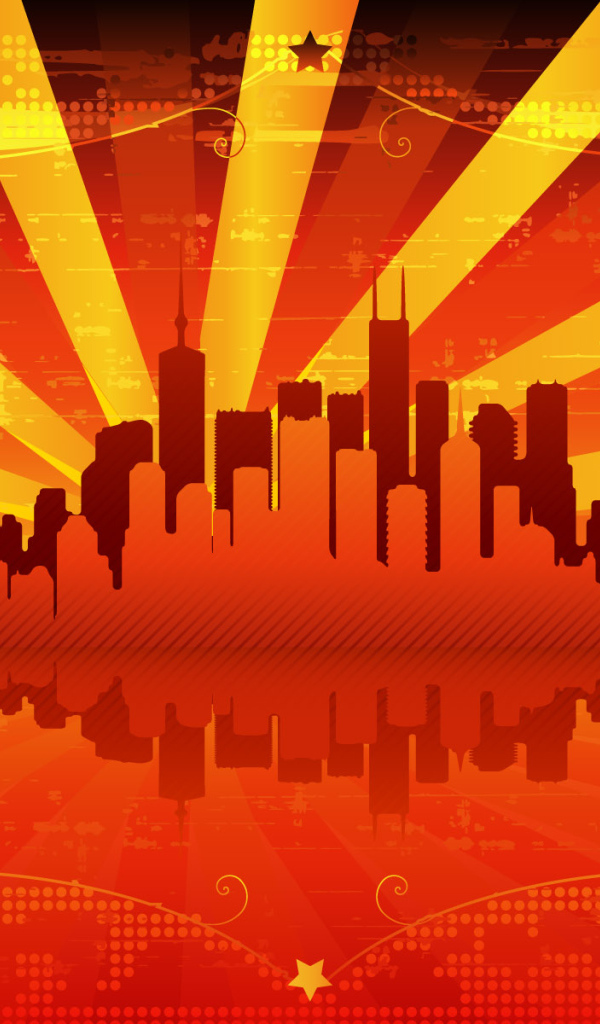 Красный векторный город