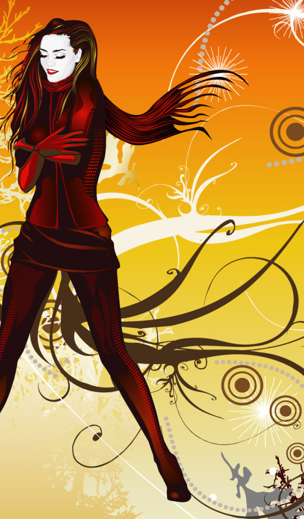 Девушка стоящая на ветру