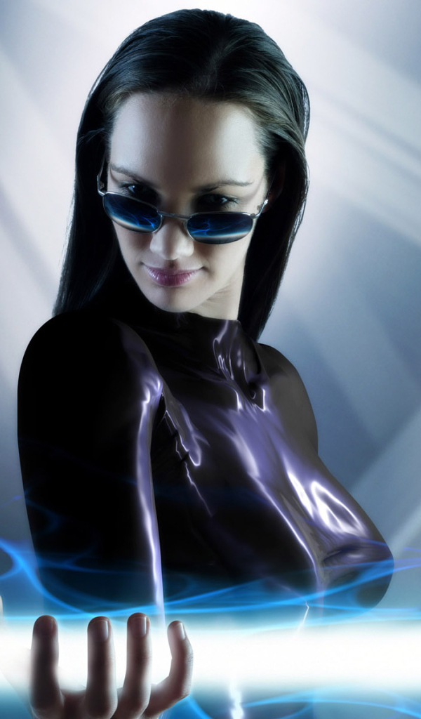 Девушка и лазер