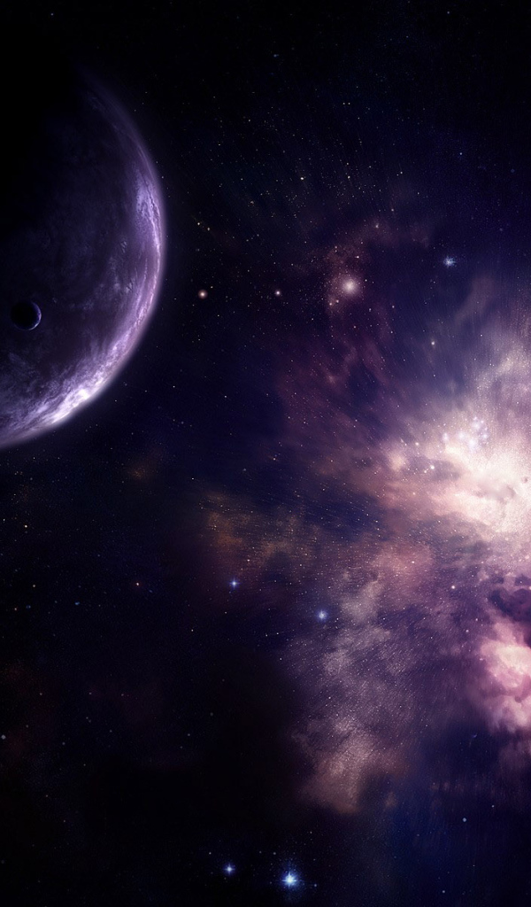 Планета на фоне бесконечного космоса