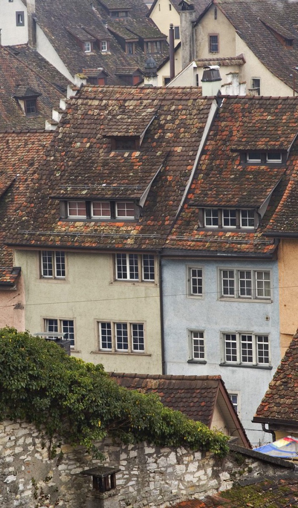 Верхушки крыш, Schaffhausen, Швейцария