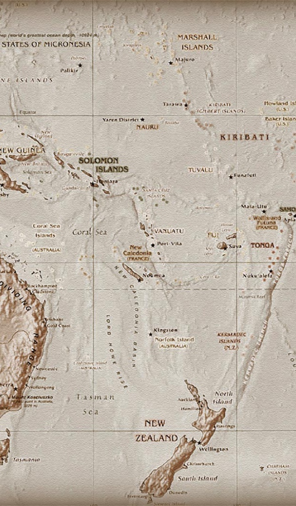 Карта Океании