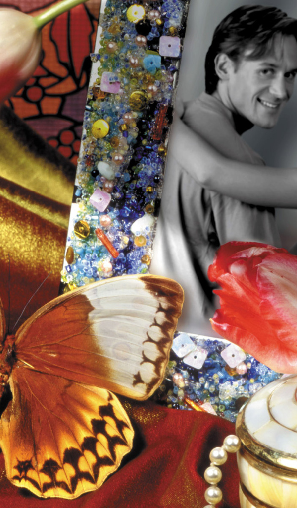 Бабочка у фотографии