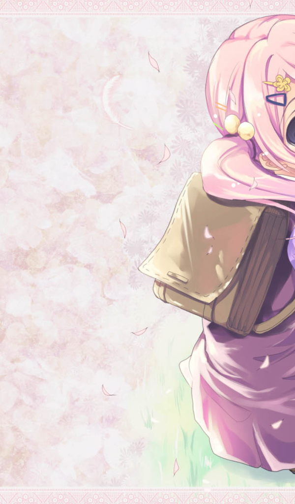 Аниме Школьница с розовыми волосами