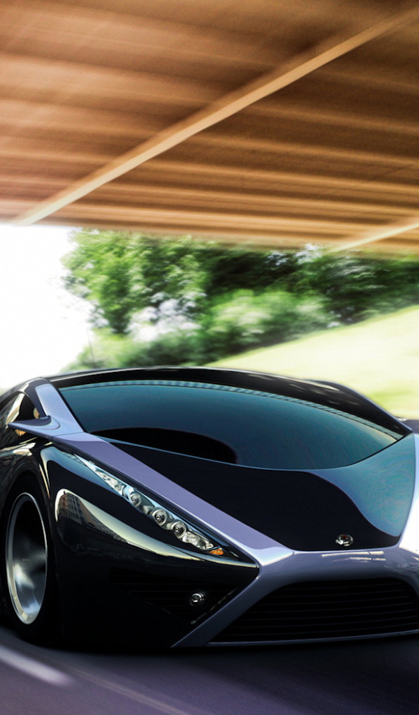 Черный спортивный автомобиль