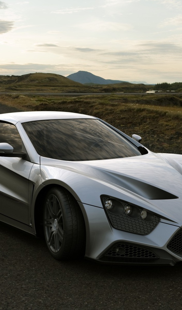 Серый спортивный авто