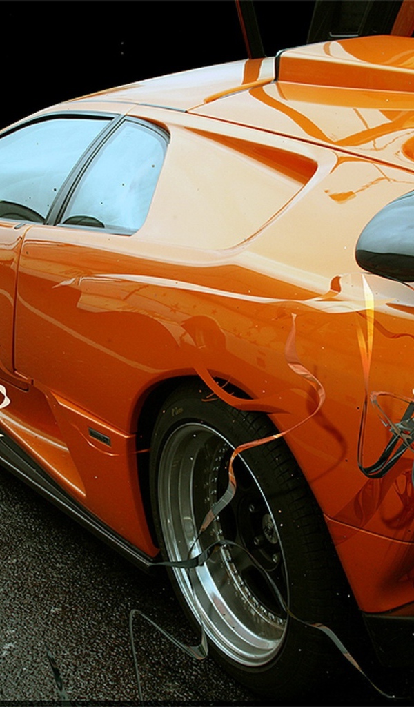 Оранжевый спортивный автомобиль