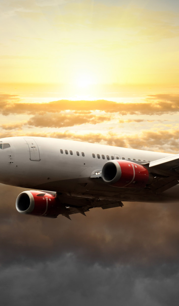 Самолет в небе над облаками