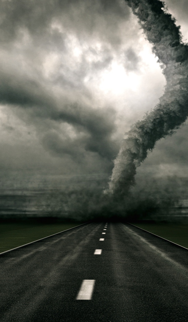 Смерч на дороге