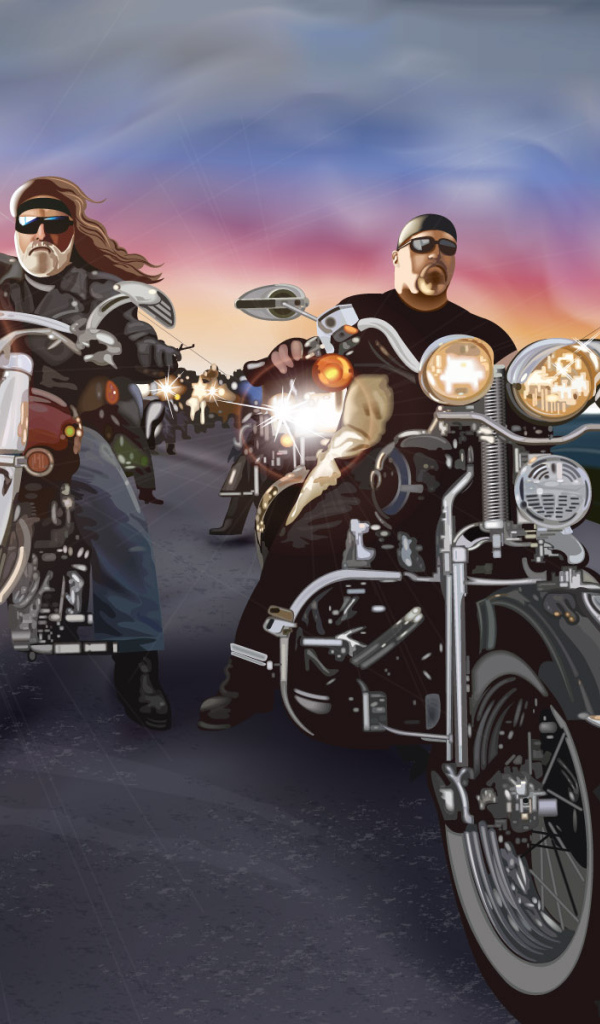 Байкеры на дороге 66