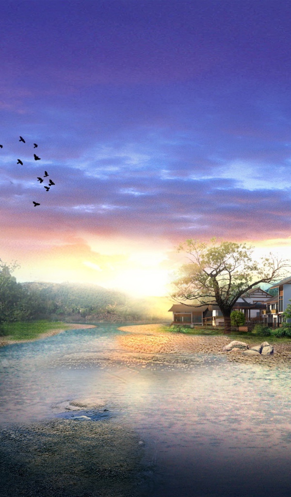 Домики у реки