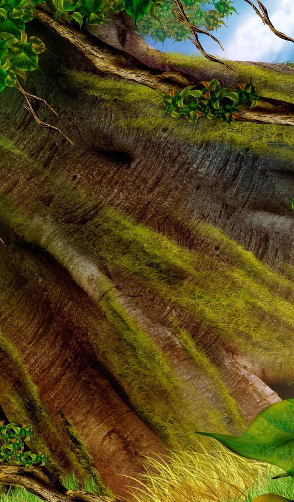 Кузнечик под деревом