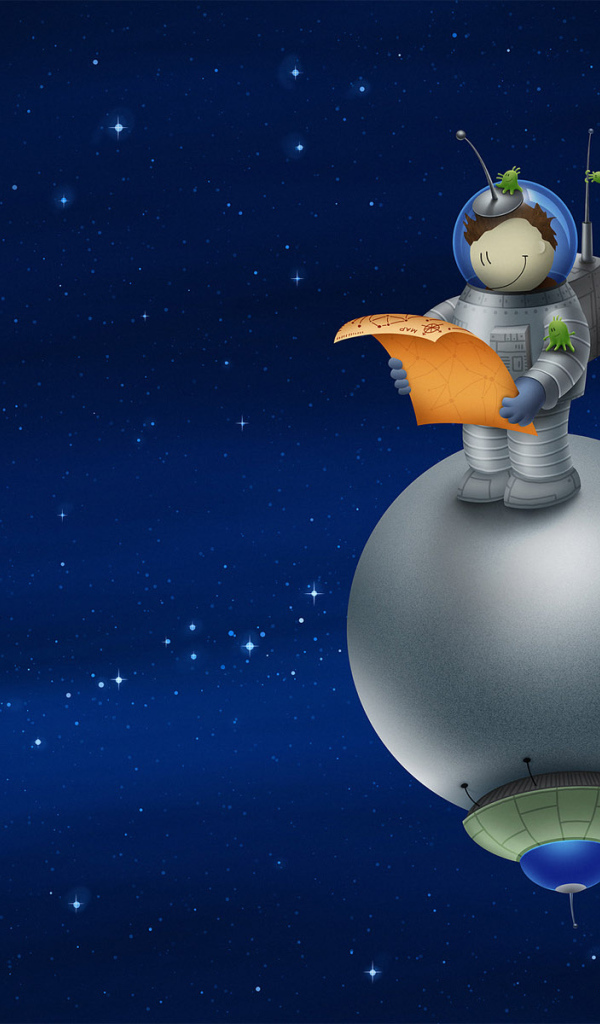 Человек на спутнике