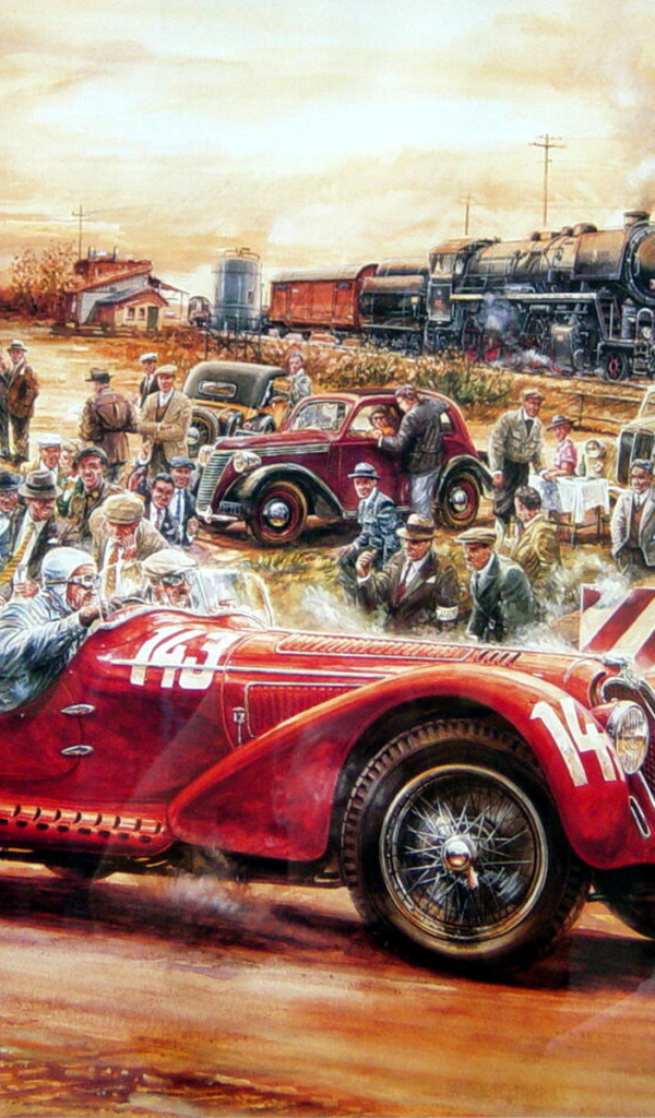 Красный ретро автомобиль