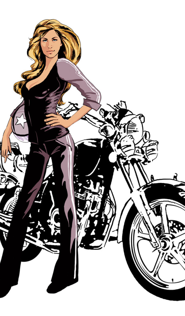 Девушка и Харлей