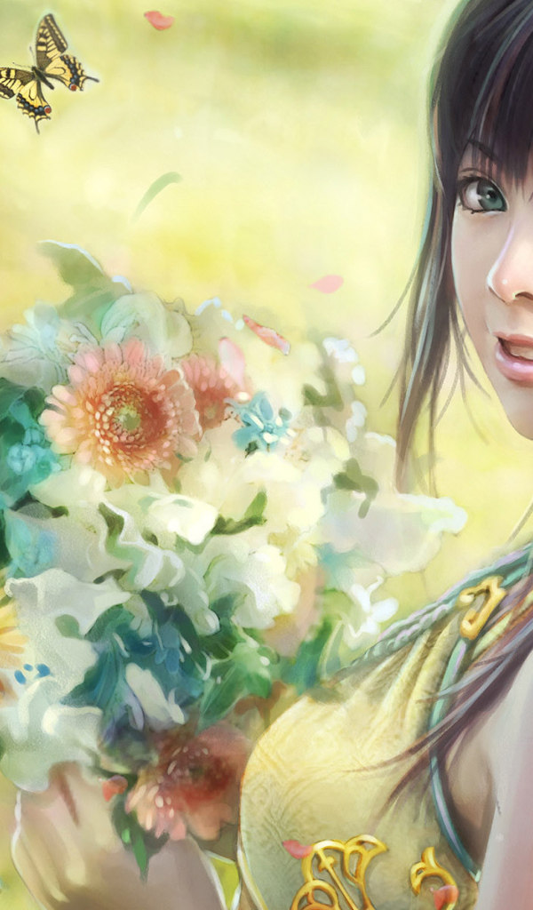 Девушка с цветами