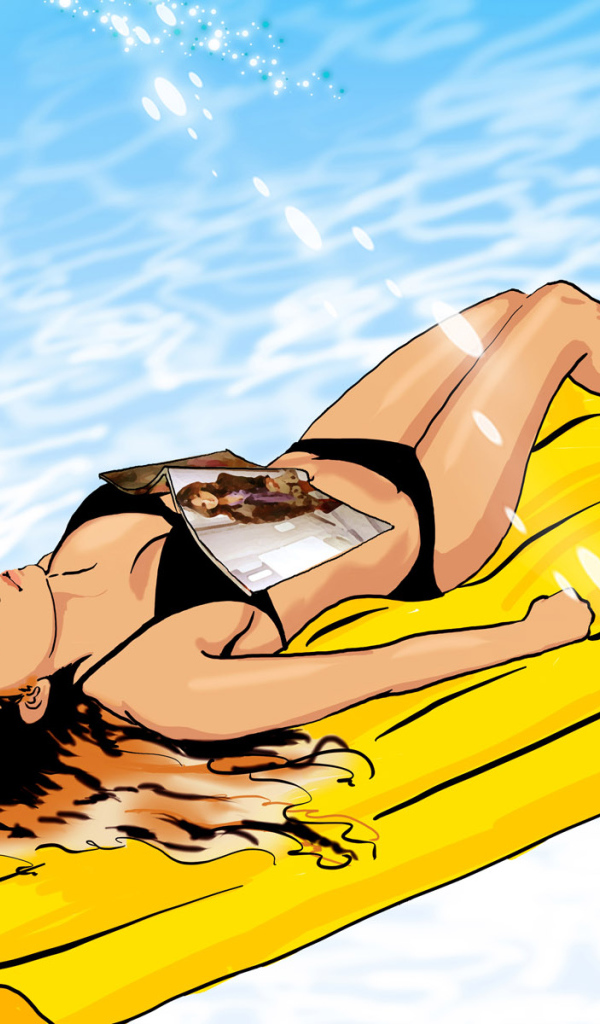 Горячая девушка в бассейне