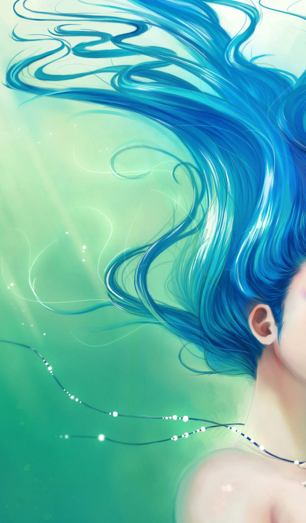 Девушка с синими волосами