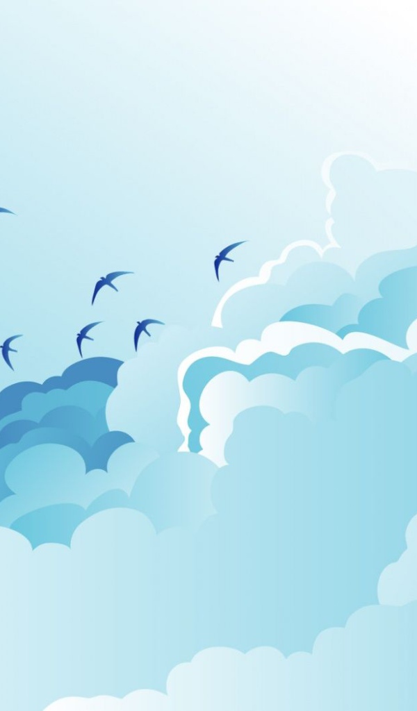 Чайки в облаках