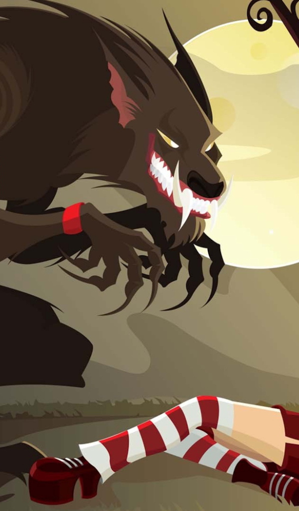 Страшный волк и готичная красная шапочка