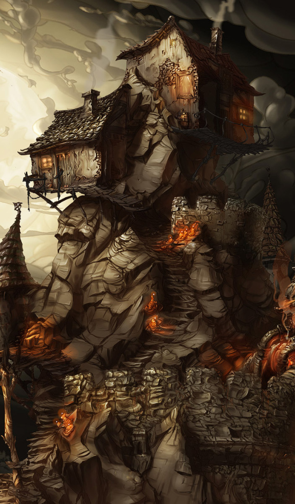 Домики на вершине скалы