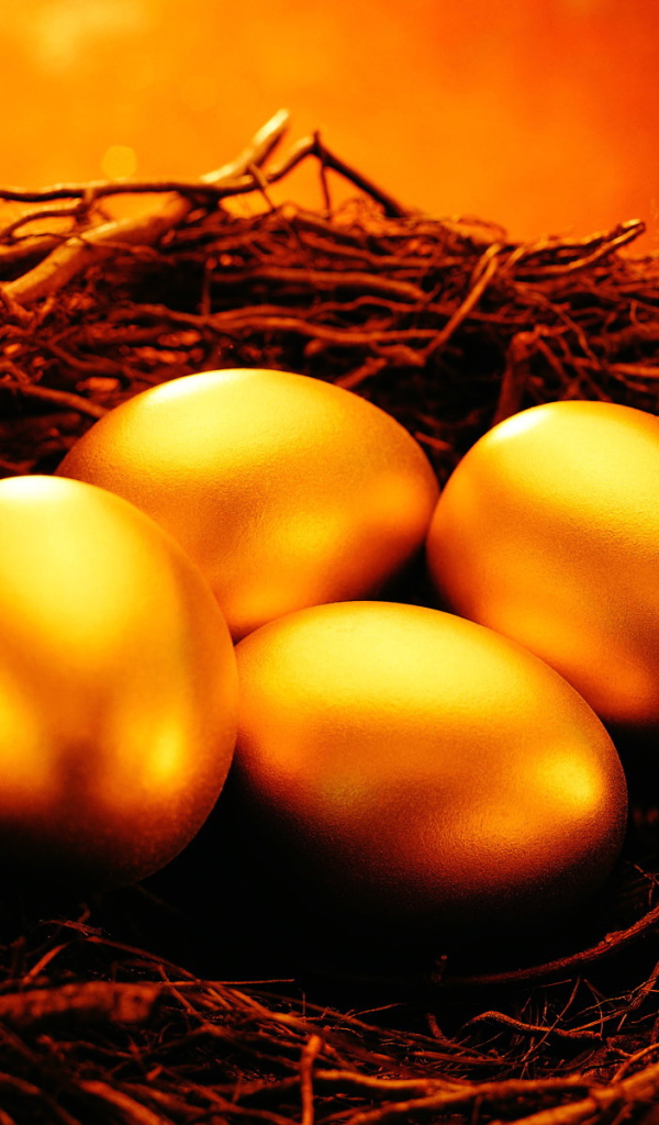 Hen laying the golden eggs