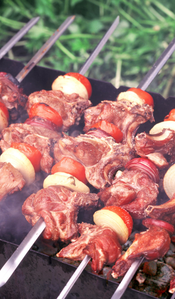 Шашлык с большими кусочками мяса