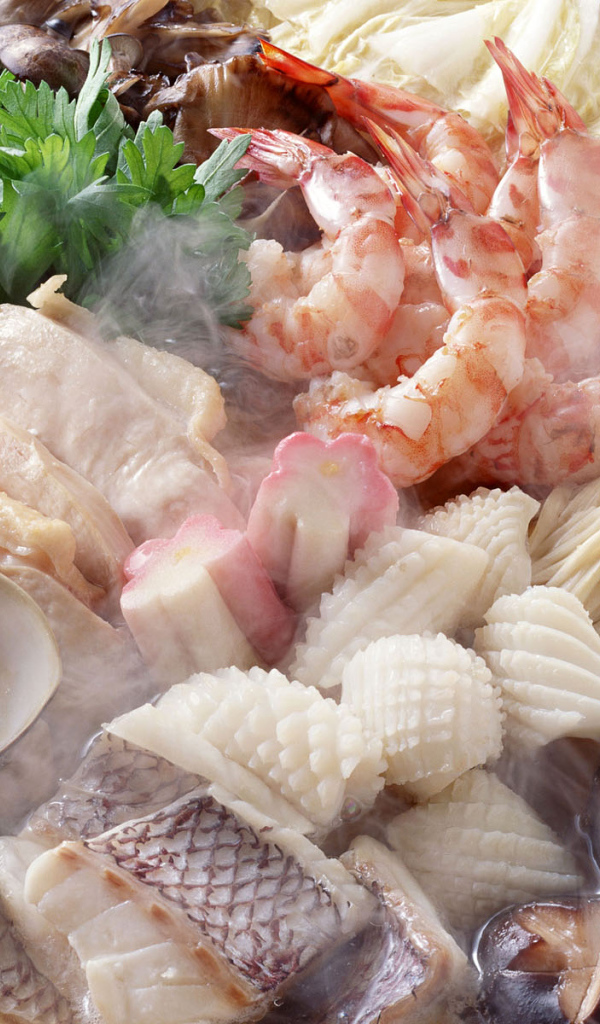 Креветки кальмар устрицы