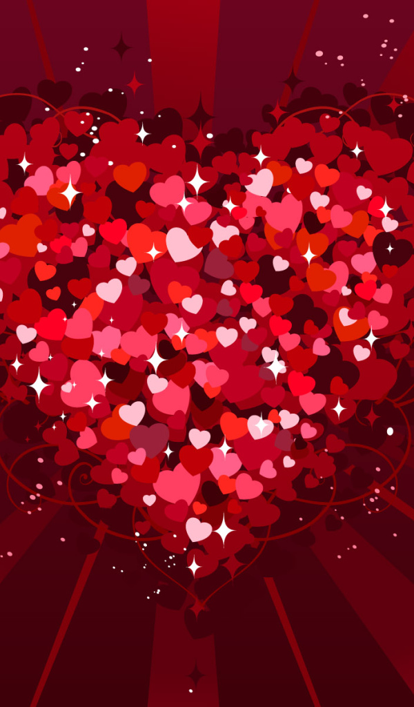 Thousands of hearts in the Valentine's Day
