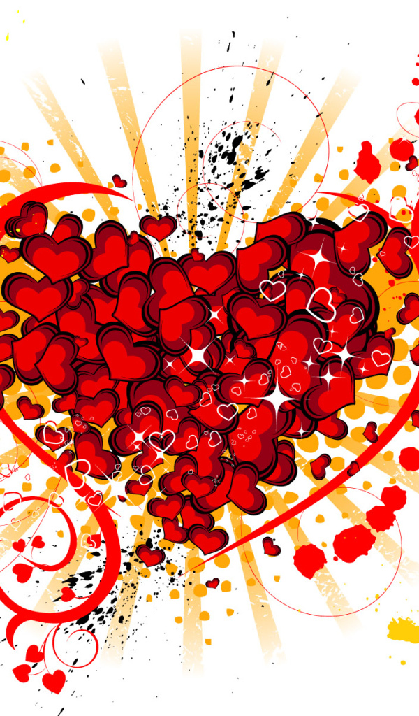 Красные сердечки Валентинки